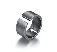 BAGUES POUR HOMMES, BAGUE CROIX DÉCOUPÉE EN ACIER INOXYDABLE, BIJOUX CROIX CHRÉTIENNE Utile et professionnel