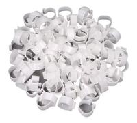 Bagues pour pattes d'oiseaux de basse-cour, Anneaux de Cuisse Poulet Multicolore Diamètre Intérieur 16-25mm 100 pcs(White 100PCS,20mm)