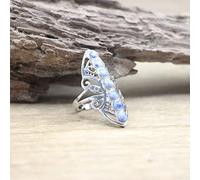 Bagues réglables, 7 Chakras Argent Sculpté Ajouré Incrustation Équilibre Méditation Bagues Réglables Sodalite Anneaux Ouverts Reiki Pierres Précieuses Bijoux Pour Femmes Fille Bijoux De Mariage Cadeau