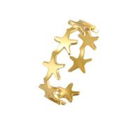Bagues réglables à la mode, bijoux d ' ouverture, bagues en forme d ' étoile, Texture en acier inoxydable pour diverses occasions, cerceau étoilé minimaliste