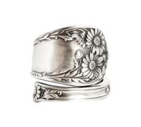 Bagues Réglables En Forme De Cuillère En Tournesol, Promesse De Mariage, Fiançailles, Bohème Vintage Bague Ouverte Bandes Extensibles Pour Femmes Filles, Hommes, Bijoux Rétro, Cadeaux d'Anniversaire