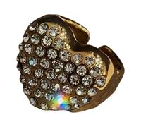 Bagues rétro en forme de cœur en métal, bijoux de doigt empilables, ouverture unique, texture métallique, parfaite pour superposer ou porter une seule pierre de cœur d ' amour