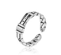 Bagues tendance en argent sterling 925, style vintage, faites main, en forme de boucle de ceinture ajustable pour femmes