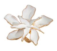 Bagues tendance exagérées avec fleurs, étoiles de mer et perles, bijoux de mariage, faits à la main, bijoux pour fêtes, cadeaux d'anniversaire, taille unique, Comme décrit, Comme décrit.