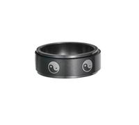 Bagues traditionnelles chinoises Ying Yang pour hommes et femmes, 8 mm, noires, rotatives, exorcisme, potins, prière masculine