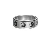 Bagues traditionnelles chinoises Ying Yang pour hommes et femmes, 8 mm, noires, rotatives, exorcisme, potins, prière masculine