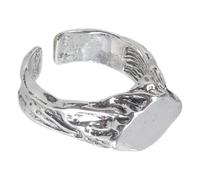 Bagues tribales bucoliques faites à la main en alliage avec finition en pierre naturelle, cadeau unique et robuste