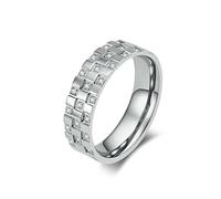 Bagues unisexes en acier titane, grille carrée, incrustation de zircone cubique, accessoires de mode pour hommes et femmes