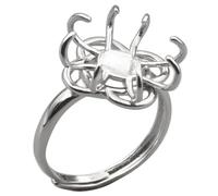 Bagues vierges pour fabrication de bijoux - Supports de bague plaqués or en argent sterling sans pierres, base pour l'art en résine, fournitures réglage pierres précieuses pour les loisirs créa