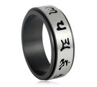 Bagues vintage à six mots avec mantra, bijoux rotatifs en acier titane, accessoires religieux pour hommes et femmes