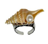Bagues vintage avec un design complexe d ' escargots et de coquillages, bijoux de mer vintage, parfaits pour les amoureux de la plage, bagues de déclaration navale
