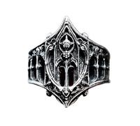 Bagues vintage châteaux médiévaux design bijoux élégants pour femmes hommes unisexe Kirsite robuste confort ajustement bagues empilables gothiques alternatives