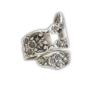 Bagues vintage en forme de cuillère à fleurs pour promesses de mariage, fiançailles, déclaration bohème en forme de bouquet de roses, bague ouverte réglable et extensible pour femmes, filles, hommes,
