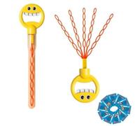Baguette à bulles, 32 trous avec visage souriant, recharge 5 pointes, design de main, jouets à bulles en gros pour fêtes d'enfants