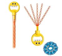 Baguette à bulles, 32 trous avec visage souriant, recharge 5 pointes, design de main, jouets à bulles en gros pour fêtes d'enfants