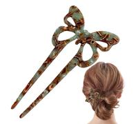 Baguette à épingle à cheveux française - Outil de fabrication de chignons en acétate de 12 cm, clip en forme de U à double dents, élégant et vintage pour une fixation sûre de la coiffure | Décontracté