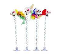 Baguette à plumes interactive Jouet à ressort Baguette SuctionCup Grattoir à plumes