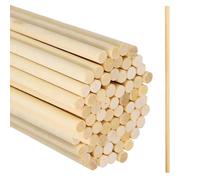Baguette Bois LEAFS 60 Pièces 8 mm X 30 cm Robuste Tige en Bois Rond Lisse et Sans Bavure Baton Bois Rond Naturel pour Arts Plastique Bricolage Décorations & Travail