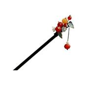 Baguette cheveux Bâton de cheveux Vintage en perles fleurs for femmes, épingle à Hanfu bois irrégulier, accessoires bijoux for couvre-chef pour Femmes(Blue)