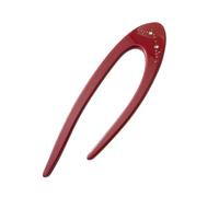 Baguette cheveux Bâtonnets à cheveux irréguliers en forme de U acétate épais, fourchette, petits pains, accessoires for, disque, épingle polyvalente, couvre-chef pour Femmes(Red)