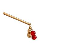 Baguette cheveux Épingle à cheveux chinoise en perles de jade et cacahuètes, accessoire for, épingle secouante, style cheongsam, tête cheval, jupe assortie pour Femmes(Color 01)