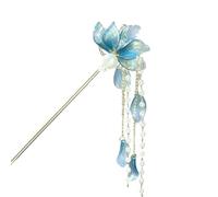 Baguette Cheveux Épingle à cheveux féerique chinoise Hanfu, bâton avec pompon, fermoir doré, baguettes, décoration Cheongsam, diadèmes, chignon, bijoux, couvre-chef(Color 05)