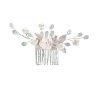 Baguette Cheveux White Soft Ceramic Flower Women's Hair Comb Pearl Rhinestone Daily Clip Wedding Party Bridal Jewelry Headdress(J7236S)