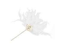 Baguette Chinoise Cheveux Lot de 2 épingles à cheveux traditionnelles en forme d'éventail, plume paon, for femmes, alliage, accessoires for(White)