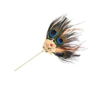 Baguette Chinoise Cheveux Lot de 2 épingles à cheveux traditionnelles en forme d'éventail, plume paon, for femmes, alliage, accessoires for(Red)