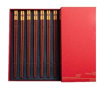baguette chinoise chopsticks Ensemble de 10 baguettes de bénédiction doubles dorées, baguettes réutilisables antidérapantes de 23cm