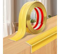 Baguette d’Angle PVC Cornière Moulure Murale Autocollante Protection Profilé Souple pour bordure de carrelage Plafond (Doré, 6cm×3m)