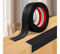 Baguette d’Angle PVC Cornière Moulure Murale Autocollante Protection Profilé Souple pour bordure de carrelage Plafond (Noir brillant, 6cm×3m)