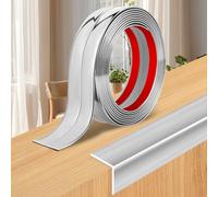 Baguette d’Angle PVC Cornière Moulure Murale Autocollante Protection Profilé Souple pour bordure de carrelage Plafond (Argent, 4cm×3m)