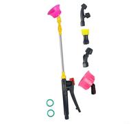 Baguette d'arrosage télescopique réglable pour tuyau d'arrosage 45-80 cm extensible avec 5 buses de rechange pour arrosage de jardin et lavage de voiture (acier inoxydable)
