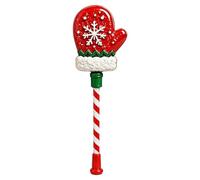Baguette de Carte sans Contact, bâton Magique de Noël de 39 cm, Extension | Poignée de canne en avec un design festif rouge, vert et doré ; Construction en plastique léger de 120 g, facile
