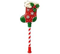 Baguette de Carte sans Contact, bâton Magique de Noël de 39 cm, Extension | Poignée de canne en avec un design festif rouge, vert et doré ; Construction en plastique léger de 120 g, facile