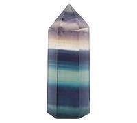 Baguette de cristal de fluorite authentique |Cristal de guérison pour la clairance de l’aura négative |Baguette hexagonale pour la décoration intérieure/Cadeaux de pleine (40mm-50mm)