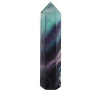 Baguette de cristal de fluorite authentique |Cristal de guérison pour la clairance de l’aura négative |Baguette hexagonale pour la décoration intérieure/Cadeaux de pleine (60mm-65mm)