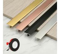Baguette De Finition Sol Adhésive, 3x90cm Barre De Seuil Extra Plate En T, Profilé Aluminium De Porte, Profil De Transition Sans Perçage for Jonction Carrelage Stratifi(Silver,3pcs*90 * 3.3cm)