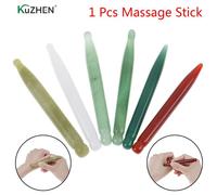Baguette De Massage Du Visage Gua Sha En Jade Naturel, Pour Acupuncture, Bâton De Thérapie, Traitement De Massage Facial, 6 Couleurs, 1 Pièce