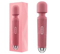 Baguette de Massage Électrique Sans Fil bed geek avec Fonction Mémoire Massage de la Peau en Silicone Doux 12 Modes Puissance Faible Moyenne et Haute (Rose)