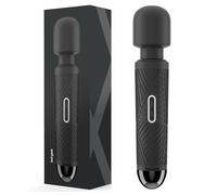 Baguette de Massage Électrique Sans Fil bed geek avec Fonction Mémoire Massage de la Peau en Silicone Doux 12 Modes Puissance Faible Moyenne et Haute (Noir)