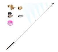 Baguette de nettoyeur haute pression portable de 61 cm, en acier inoxydable à double usage pour nettoyeur haute pression et pompe à air à pression, buse plate avec 4 embouts (61 cm)