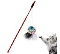 Baguette De Pour Chat de Bâton Teaser avec Plumes et Clochette Halloween | Canne Halloween Pour Divertissement Intérieur Extérieur Fitness Soulagement Du Stress Maison