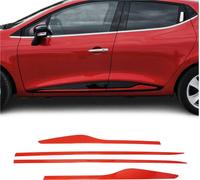 Baguette de protection de porte latérale pour Renault Clio 2012-2019 Acier inoxydable rouge 4x
