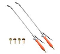 Baguette de pulvérisation en acier inoxydable de 73,7 cm avec 2 connecteurs cannelés en laiton compatible avec les raccords de tuyau de 6,35 mm et 1,9 cm pour irrigation de jardin et (1 ensemble)