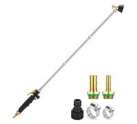 Baguette de pulvérisation en acier inoxydable pour tuyau d'arrosage avec connexions 1/4 et 3/8 cannelures plus 1/2 connecteur pour une performance fiable et une portée étendue (147 cm)