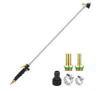 Baguette de pulvérisation pour extérieur pour tuyau d'arrosage avec acier inoxydable Durabilité réglable Rotation de la buse et options d'ajustement du tuyau y compris 1/4 3/8 et 1/2 (67 cm)