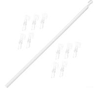 Baguette de rechange pour store de 117 cm de long, avec barre tournante en polypropylène, système de verrouillage multi-étapes, design léger avec 10 crochets pour une utilisation pratique