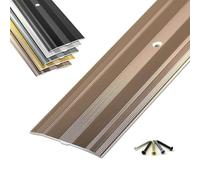 Baguette de sol plate en métal - 270 cm de long - Joint pour revêtements de sol - Bande de transition noire durable - Idéal pour les transitions en douceur et une finition sans couture.